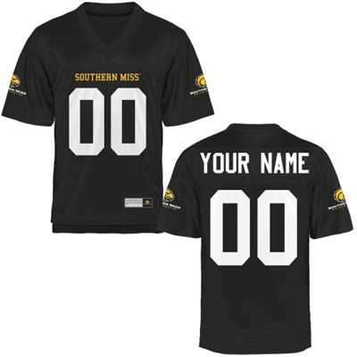 Men%27s Southern Miss Golden Eagles Customized Football Name & Number 2015 Black Jersey